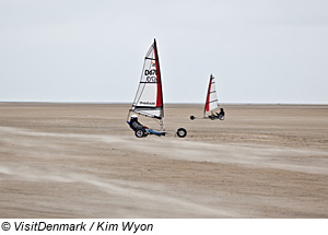 Strandsegler am Strand von RÃ¸mÃ¸, DÃ¤nemark