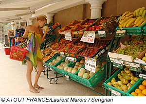 Markt in Serignan, Languedoc-Roussillon