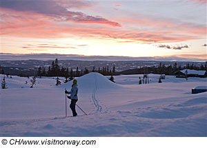 Langläufer in Lillehammer, Norwegen