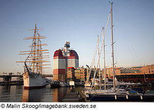 Blick auf den Hafen von Göteborg